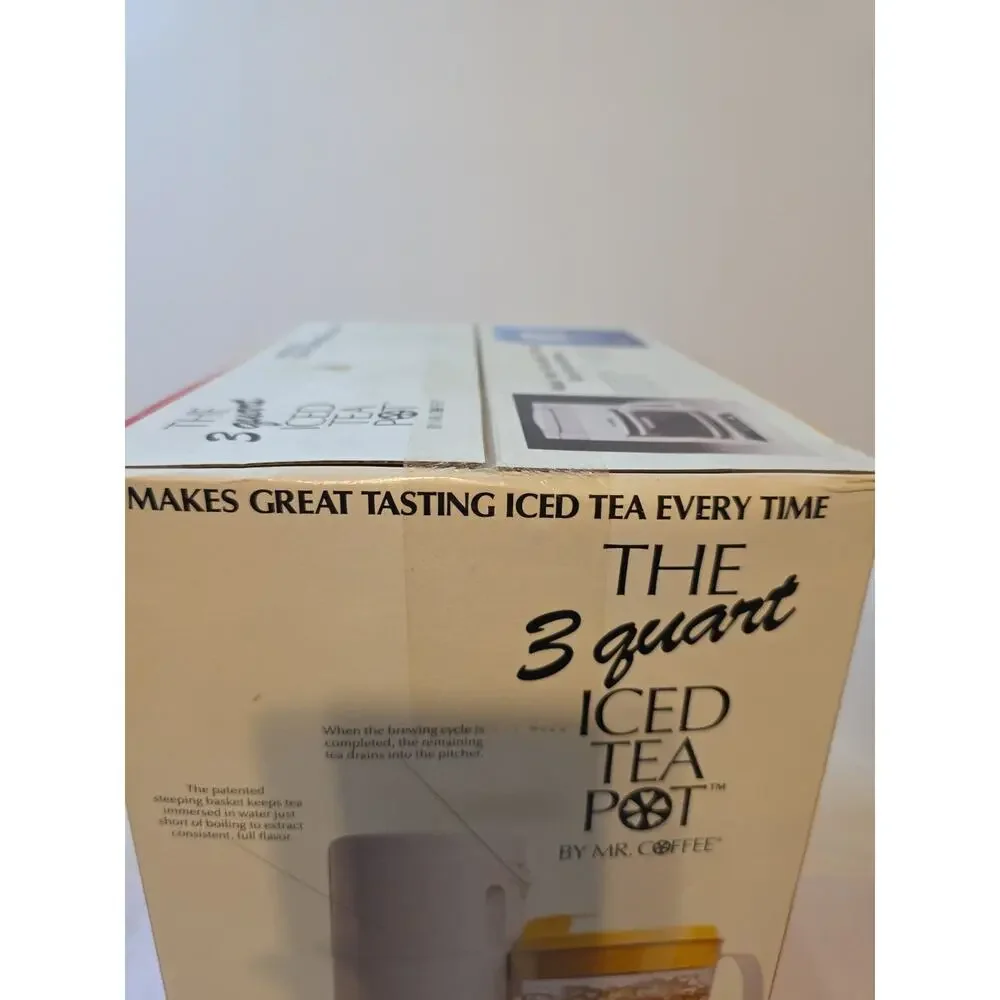 NEW Mr. Coffee Iced Tea Pot Maker 3 Qt. Bonus Two Pitchers Yellow TM3P NIB